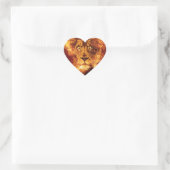 Grunge Lion Flames Hart Sticker (Tas)