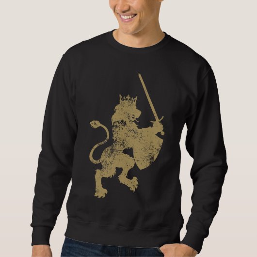 Grunge Lion King Mannen Dark Sweatshirt (Voorkant)