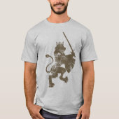 Grunge Lion King Mannen Long Sleeve Raglan Shirt (Voorkant)