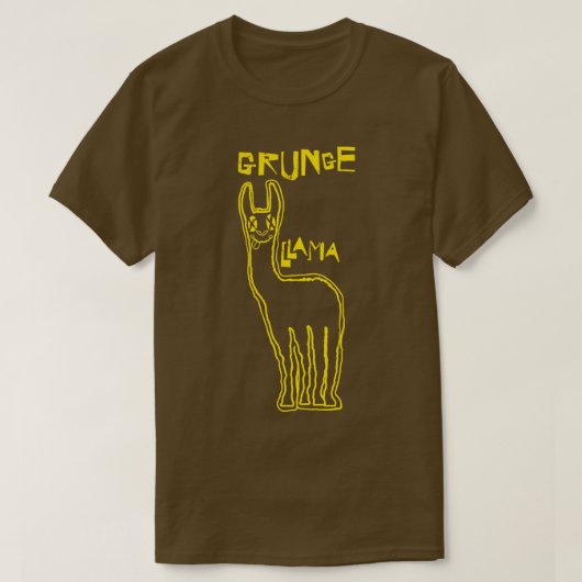 Grunge Llama lachend gezicht T-shirt (Design voorkant)