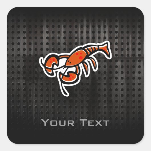 Grunge Lobster Vierkante Sticker (Voorkant)