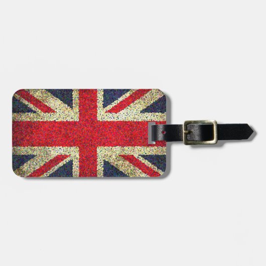 Grunge look Union Jack Flag Bagagelabel (Voorkant horizontaal)