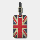 Grunge look Union Jack Flag Bagagelabel (Voorkant verticaal)