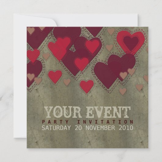 Grunge Love Evenement Uitnodiging (Voorkant)
