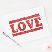 Grunge Love Stamp Rechthoekige Sticker (Envelop)