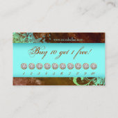 Grunge Loyalty Card Flower Salon Spa Brown (Achterkant)