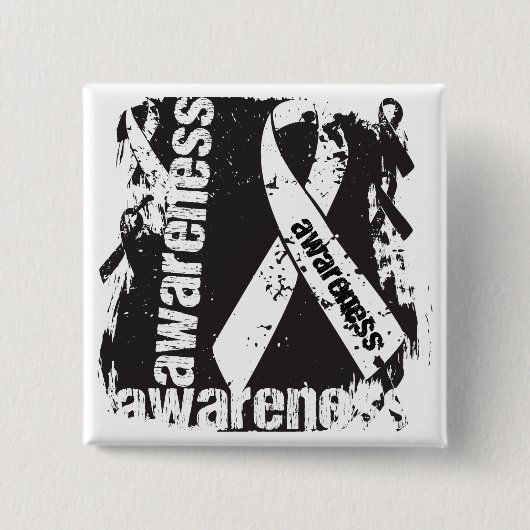 Grunge Lung Cancer Awareness Vierkante Button 5,1 Cm (Voorkant)