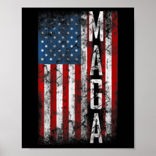  Grunge MAGA American Flag Lover Fun Gift Poster