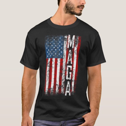 Grunge Maga Amerikaanse Vlag Liefhebber Grappig C T-shirt (Voorkant)