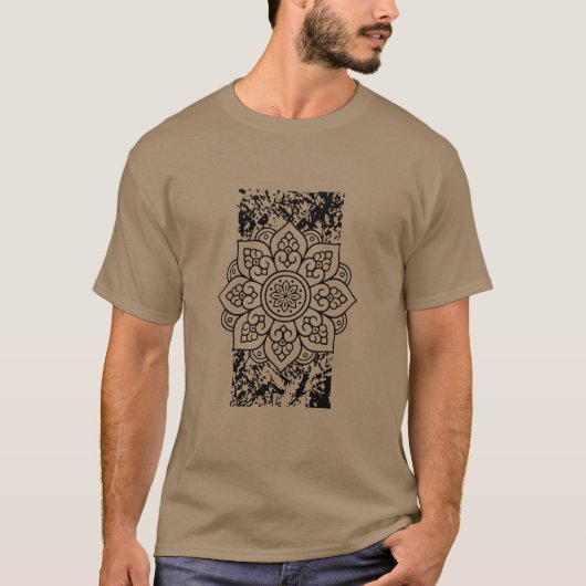 Grunge Mandala's Grijs T-shirt (Voorkant)