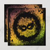 Grunge Mardi Gras Mask Kaart (Voorkant / Achterkant)