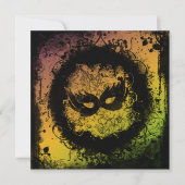 Grunge Mardi Gras Mask Kaart (Voorkant)