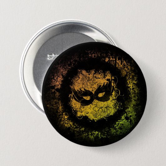 Grunge Mardi Gras Ronde Button 7,6 Cm (Voorkant /achterkant)