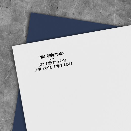 Grunge Marker Stijl Achternaam Retouradres Zelfinktende Stempel