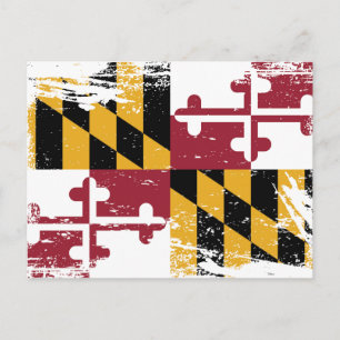 Grunge Maryland Flag Briefkaart