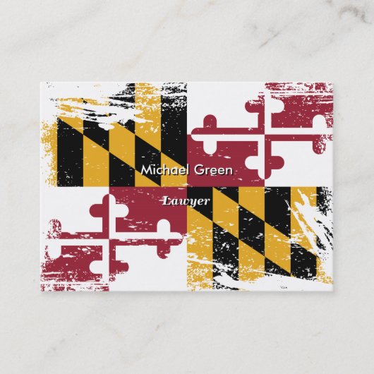 Grunge Maryland Flag Visitekaartje (Voorkant)