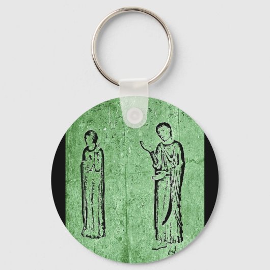 Grunge Medieval Statues Sleutelhanger (Voorkant)