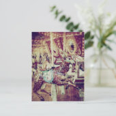 Grunge Merry-Go-Round Goat Feestdagenkaart (Staand voorkant)