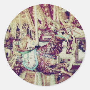 Grunge Merry-Go-Round Goat Ronde Sticker
