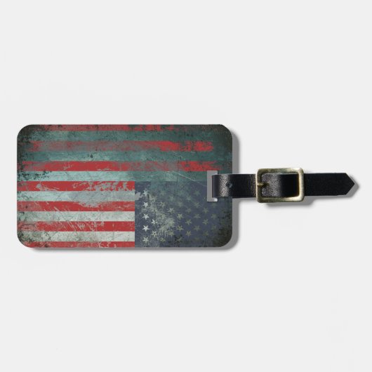 Grunge Metal American Flag 1 Bagagelabel (Voorkant horizontaal)