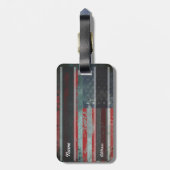 Grunge Metal American Flag 1 Bagagelabel (Achterkant verticaal)