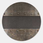 Grunge metal background ronde sticker (Voorkant)