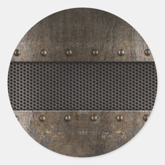 Grunge metal background ronde sticker (Voorkant)