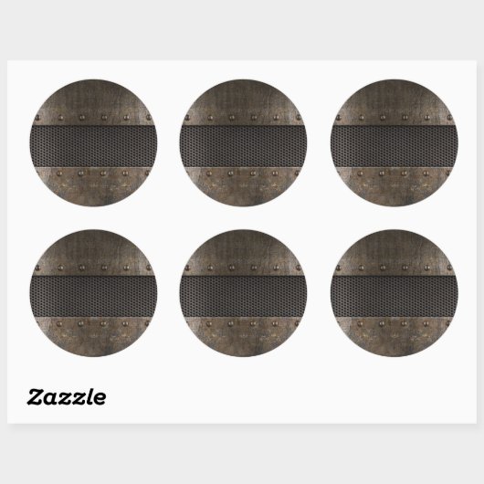 Grunge metal background ronde sticker (Vel)