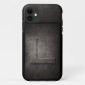 Grunge Metal L Monogram iPhone Case (Achterkant)