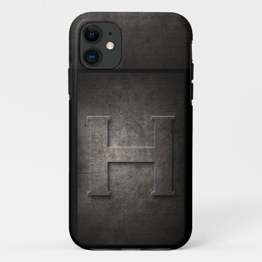 Grunge Metal Monogram Iphone Case (Achterkant)