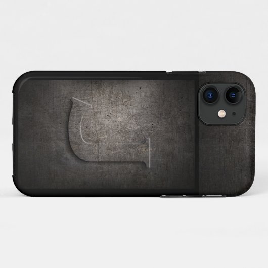 Grunge Metal Monogram Iphone Case (Achterkant (horizontaal))