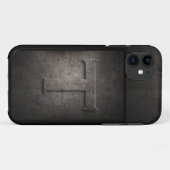Grunge Metal Monogram Iphone Case (Achterkant (horizontaal))