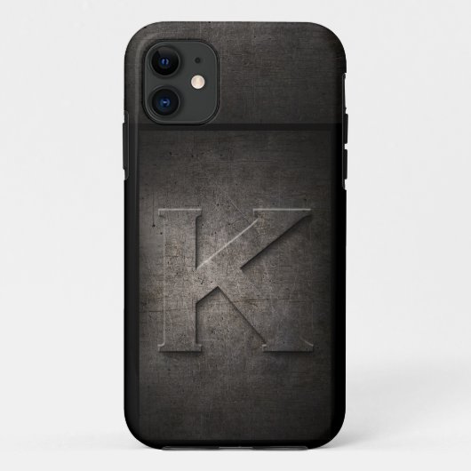 Grunge Metal Monogram Iphone Case (Achterkant)