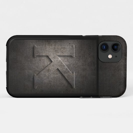 Grunge Metal Monogram Iphone Case (Achterkant (horizontaal))