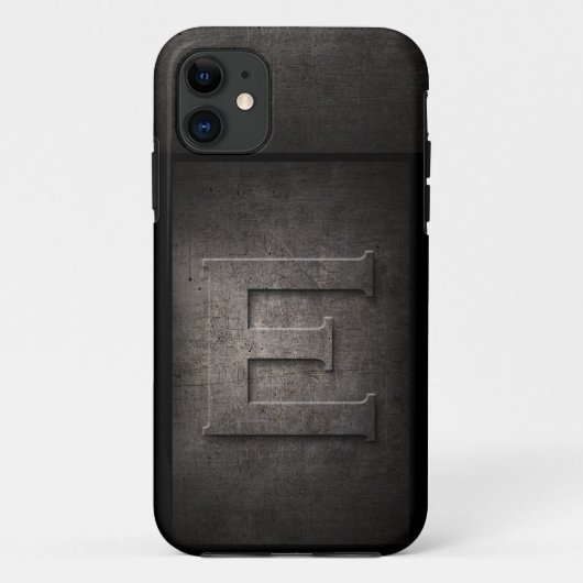 Grunge Metal Monogram Iphone Case voor hem (Achterkant)