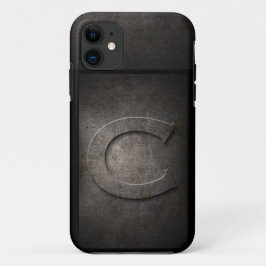 Grunge Metal Monogram Iphone Case voor hem