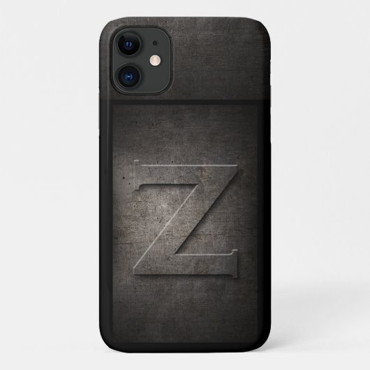 Grunge Metal Z Monogram Iphone Case (Achterkant)