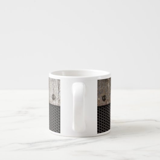 Grunge metalen achtergrond espresso kop (Achterkant)