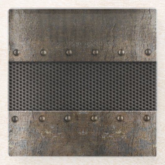Grunge metalen achtergrond glazen onderzetter (Voorkant)