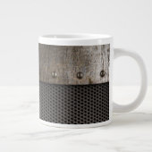 Grunge metalen achtergrond grote koffiekop (Rechts)