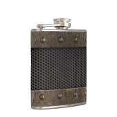 Grunge metalen achtergrond heupfles (Rechts)