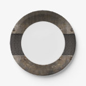 Grunge metalen achtergrond papieren bordje (Voorkant)