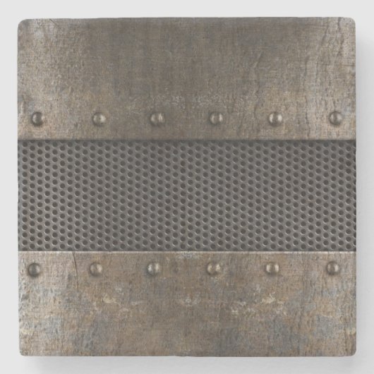 Grunge metalen achtergrond stenen onderzetter (Voorkant)