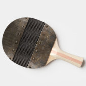 Grunge metalen achtergrond tafeltennisbatje (Zijkant)
