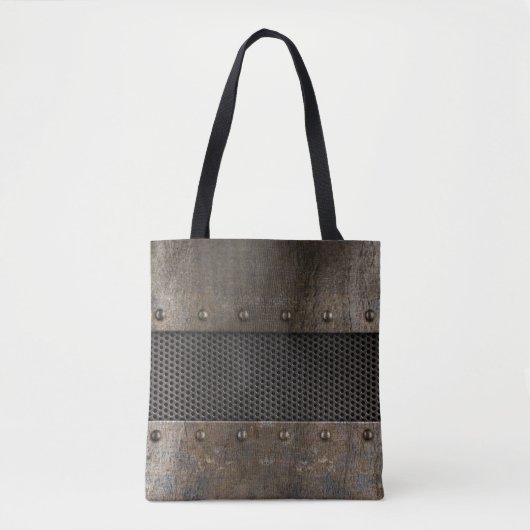 Grunge metalen achtergrond tote bag (Voorkant)