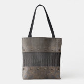 Grunge metalen achtergrond tote bag (Achterkant)
