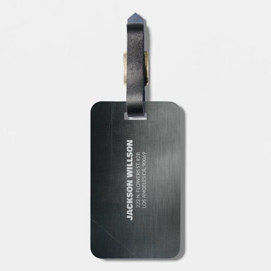 Grunge Metallic achtergronden Bagagelabel (Achterkant verticaal)