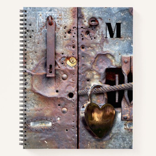 Grunge Metallic Secret Heart Diary Notitieboek (Voorkant)