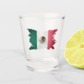 Grunge Mexico flag, Brush lag, Mexicaanse vlag Shot Glas (Voorkant)