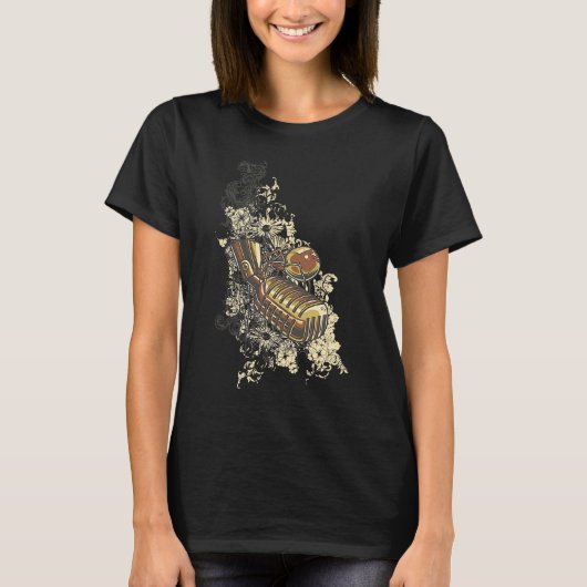 Grunge Microfoon Spin Muziek T-shirt (Voorkant)